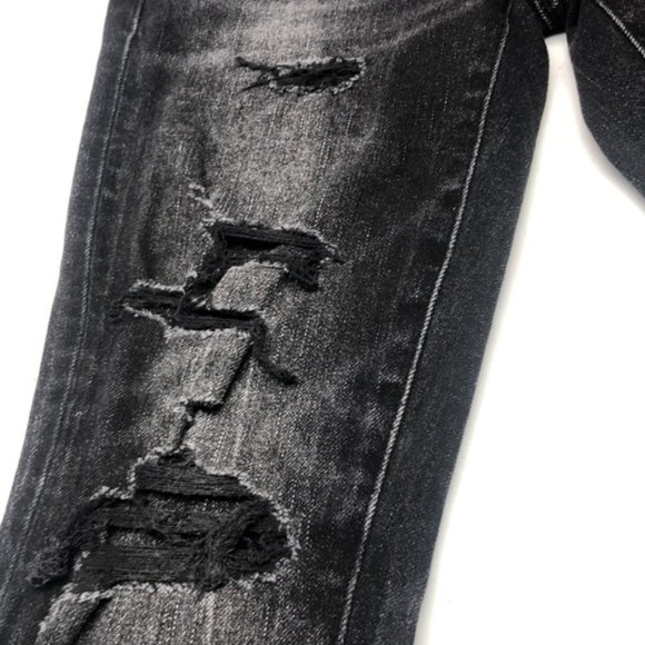 LIKE NEW MENS DISTRESS BLACKWASH SKINNY JEANS 26x28 ⭐️ - Picture 13 of 15